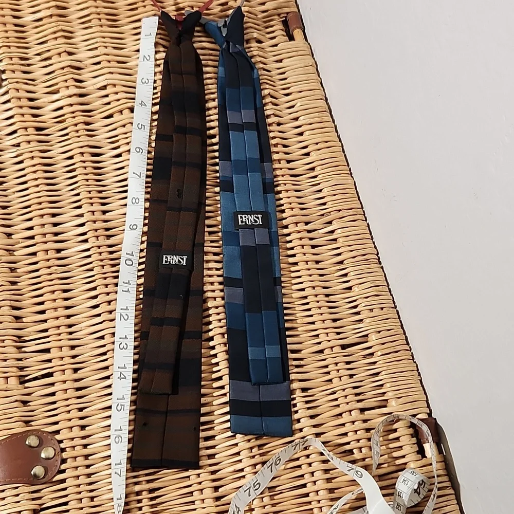 Vintage ERNST Steiped Square Childs Tie X2